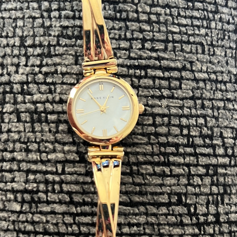 Anne Klein Gold and White Women's Watch